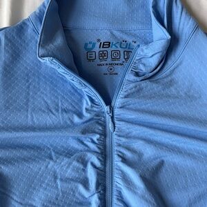IBKUL Sky Blue Quarter-Zip Performance Top